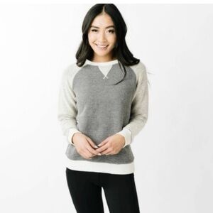Women's Gray and Cream Zyia Sweater